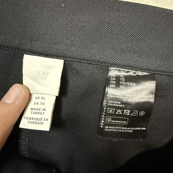 H&M Womens XL Black Linen-Like Wide Leg Pants With Pockets And Stretch Waistband - Picture 3 of 6